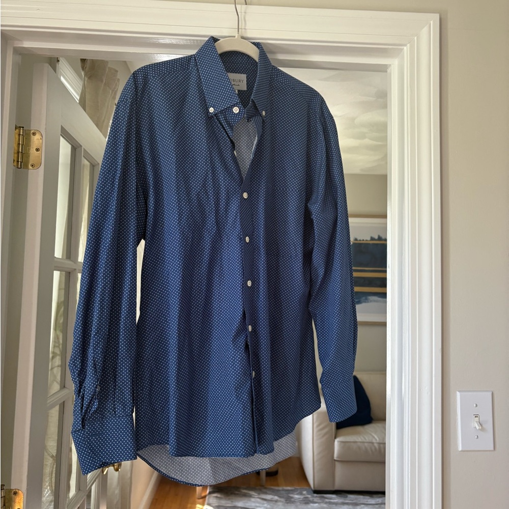 Men's Blue Patterned Shirt